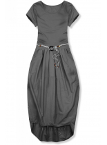 Tmavě šedé midi šaty v basic stylu