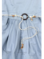 Pastelově modré midi šaty v basic stylu