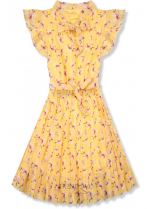 Žluté letní květinové šaty