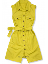 Žluté šaty s páskem