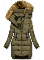 Khaki zimní bunda s kapucí