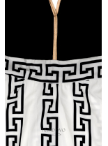 Černo-bílé dlouhé elegantní šaty se vzorem