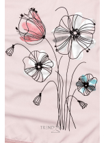 Světle růžové tričko s potiskem květů