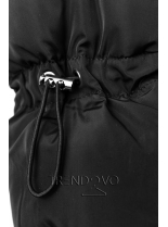 Černá prošívaná bunda s odnímatelným límcem