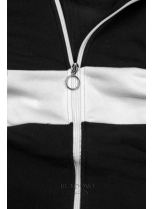 Černo-bílá dlouhá mikina na zip