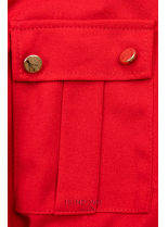 Červené pouzdrové košilové šaty