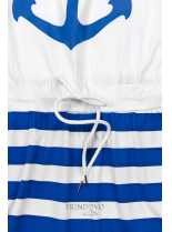 Modro-bílé šaty s kotvou