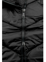 Černá zimní bunda v prodlouženém střihu