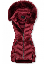 Tmavě červená zimní bunda/vesta