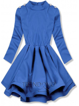 Modré elegantní šaty s kruhovou sukní
