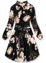 Lehké černé květinové šaty Elle