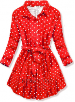 Červené puntíkované šaty