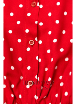 Červené puntíkované šaty