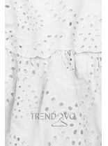 Bílé šaty z děrovaného materiálu
