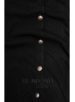 Černé strečové šaty s dekorativními knoflíky