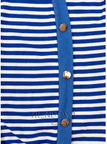 Kobaltově modré pruhované tričko s ozdobnými knoflíky