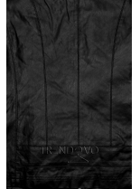 Černá koženková bunda s kapsami TD-120