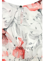 Bílé elegantní šaty s květinovým vzorem