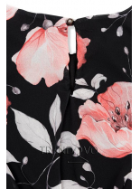 Černé elegantní šaty s květinovým vzorem