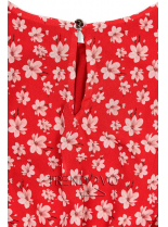 Lehké letní šaty s květinovým potiskem červené