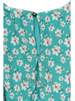 Lehké letní šaty s květinovým potiskem tyrkysové