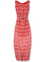 Červené květinové maxi šaty
