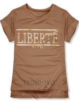 Hnědé tričko Liberté Paris