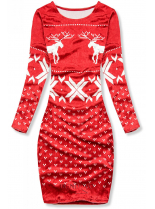 Červené sametové vánoční šaty