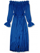 Kobaltově modré letní dlouhé šaty