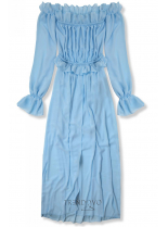 Baby blue letní dlouhé šaty
