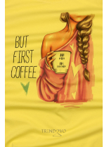 Žluté oversized šaty BUT FIRST COFFEE