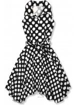 Černo-bílé retro puntíkované šaty