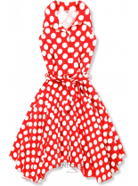 Červeno-bílé retro puntíkované šaty