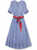 Modro-bílé pruhované midi šaty