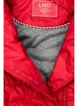 Červená prošívaná jarní bunda