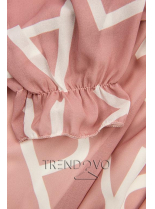Světle růžové midi šaty s potiskem písmen