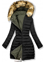Oboustranná zimní bunda khaki/černá