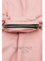Světle růžové basic šaty s malou taškou v pase