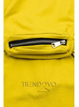 Žluté basic šaty s malou taškou v pase