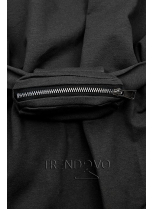 Černé basic šaty s malou taškou v pase