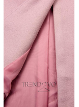 Růžový jarní kabát se zapínáním na knoflík