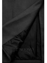 Černý jarní kabát se zapínáním na knoflík