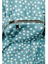 Modré tečkované šaty s taškou v pase