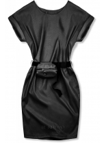 Černé koženkové šaty