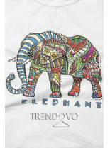 Bílé tričko s potiskem ELEPHANT