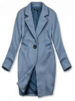 Modrý jarní kabát se zapínáním na knoflík