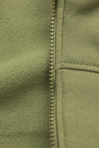 Prodloužená mikina s kapucí khaki/šedá