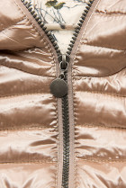 Bronzová prošívaná bunda se vzorovanou podšívkou