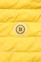 Žlutá prošívaná bunda se vzorovanou podšívkou