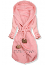 Růžový jarní kabát s kapucí